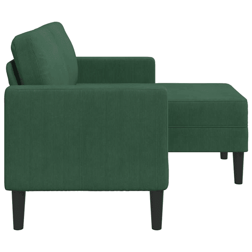 Sofá 2 lugares - Sofá fixo com Chaise em L 125 cm linho verde selva