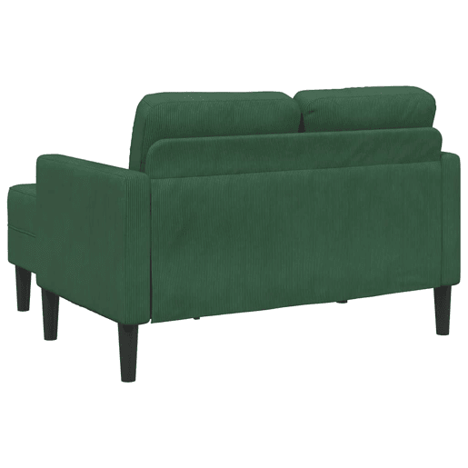 Sofá 2 lugares - Sofá fixo com Chaise em L 125 cm linho verde selva