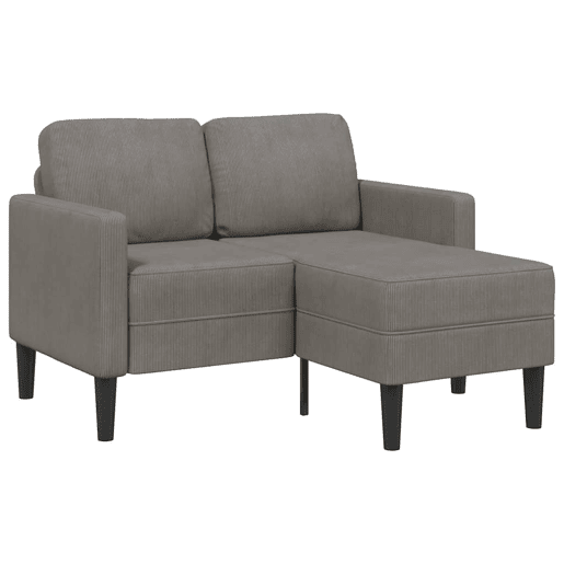 Sofá 2 lugares - Sofá fixo com Chaise em L 125 cm linho cinzento-claro