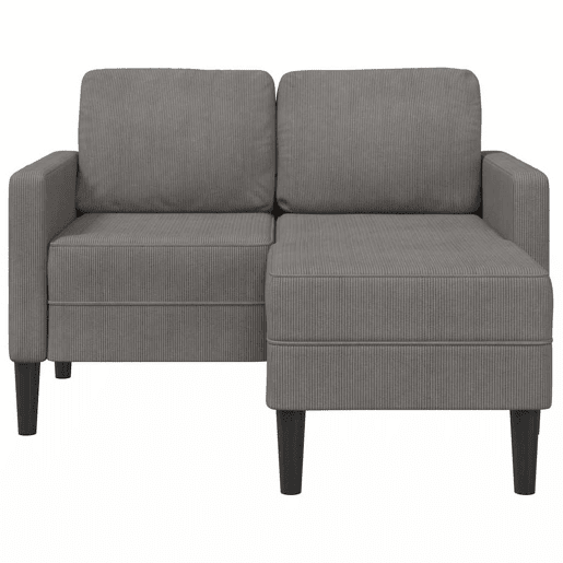 Sofá 2 lugares - Sofá fixo com Chaise em L 125 cm linho cinzento-claro