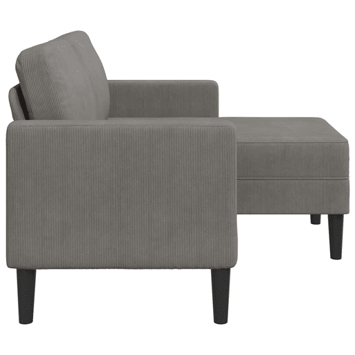 Sofá 2 lugares - Sofá fixo com Chaise em L 125 cm linho cinzento-claro