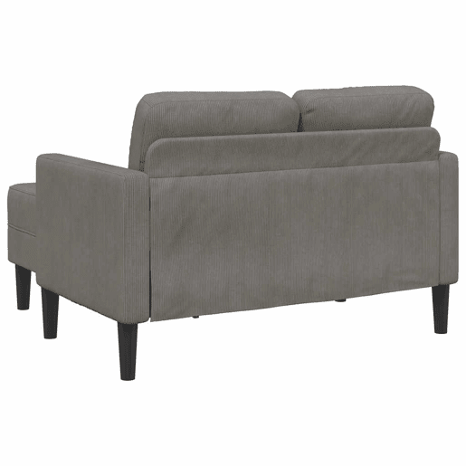 Sofá 2 lugares - Sofá fixo com Chaise em L 125 cm linho cinzento-claro