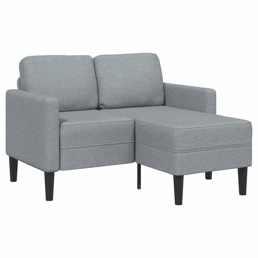 Sofá 2 lugares - Sofá fixo com Chaise em L 125 cm tecido cinzento-claro