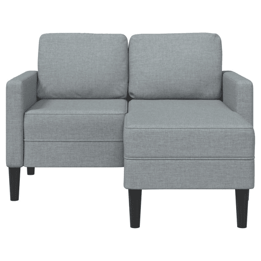 Sofá 2 lugares - Sofá fixo com Chaise em L 125 cm tecido cinzento-claro
