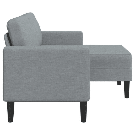 Sofá 2 lugares - Sofá fixo com Chaise em L 125 cm tecido cinzento-claro