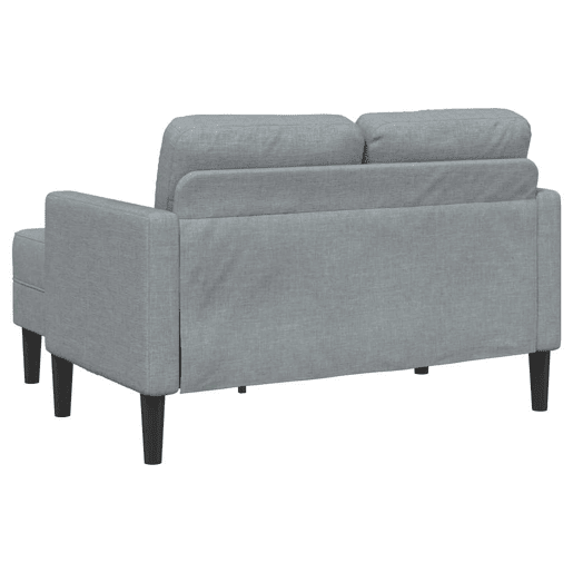Sofá 2 lugares - Sofá fixo com Chaise em L 125 cm tecido cinzento-claro