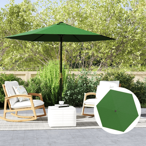 Outsunny Toldo de Substituição para Chapéu de Sol de 3m Toldo para Chapéu de Sol com Ventilação Superior Proteção UV 30+ Toldo de Substituição para Chapéu de Sol de Poliéster para Exteriores Verde