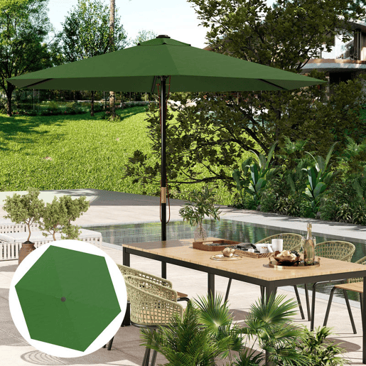 Outsunny Toldo de Substituição para Chapéu de Sol de 3m Toldo para Chapéu de Sol com Ventilação Superior Proteção UV 30+ Toldo de Substituição para Chapéu de Sol de Poliéster para Exteriores Verde