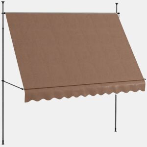 Outsunny Toldo Manual Retrátil com Manivela 300x120x210-300 cm Toldo para Varanda com Altura Ajustável Impermeável e Anti-UV para Jardim Terraço Cinza Escuro