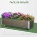 Jardinera de Madera Madera de Abeto, Metal Outsunny Jardinera de Madera Madera de Abeto, Metal Outsunny Gris