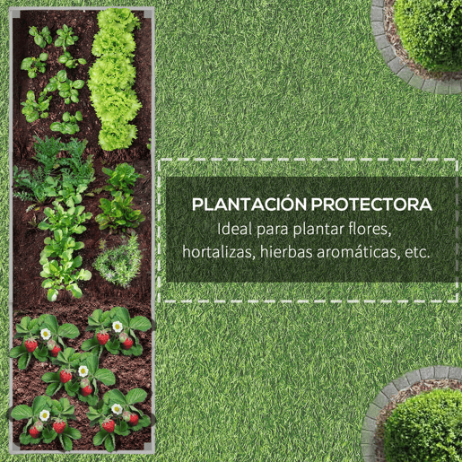Outsunny Floreira Exterior Grande com Rodas Floreira de Madeira com Tecido não Tecido Floreira com Sistema de Drenagem para Cultivo de Flores Plantas em Varanda Pátio 96x30,6x30 cm Madeira Acinzentada