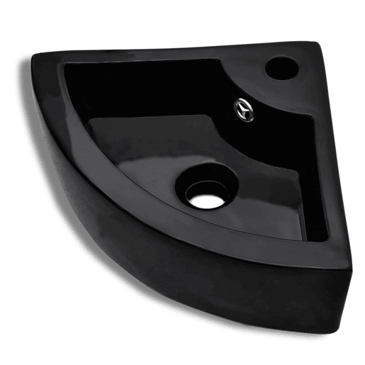 Lavatório - Lavabo - Pia de banheiro com extravasamento 45x32x12,5 cm preto