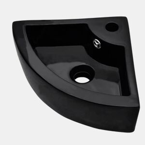 Lavatório - Lavabo - Pia de banheiro com extravasamento 45x32x12,5 cm preto