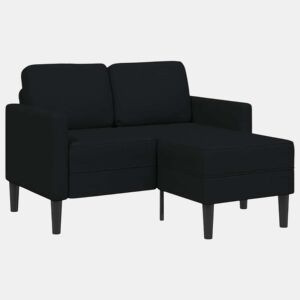 Sofá 2 lugares - Sofá fixo com Chaise em L 125 cm tecido preto