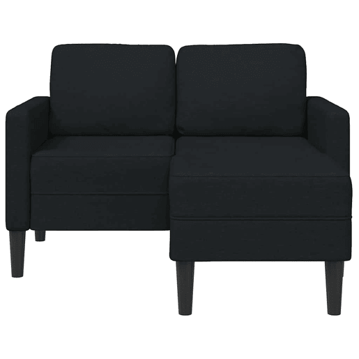 Sofá 2 lugares - Sofá fixo com Chaise em L 125 cm tecido preto