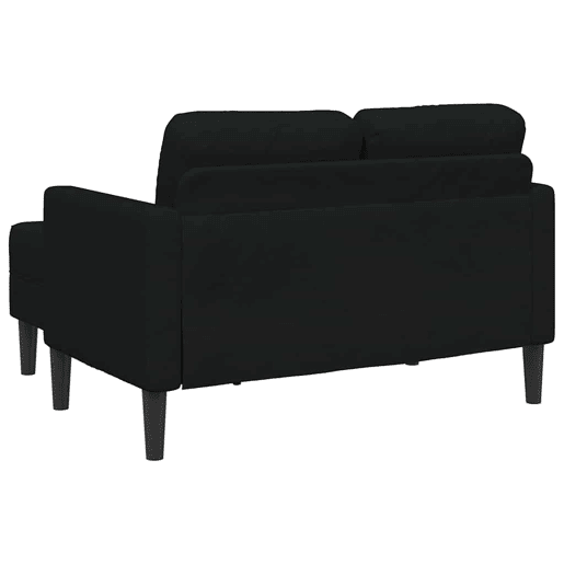 Sofá 2 lugares - Sofá fixo com Chaise em L 125 cm tecido preto