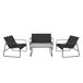 Acomoda Textil – Jardín Sofá + 2 Sillones + Mesa ( 4 Piezas) Acomoda Textil – Jardín Sofá + 2 Sillones + Mesa ( 4 Piezas) Negro