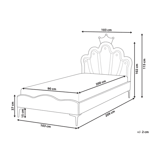 Beliani Cama infantil Veludo RUBIAN