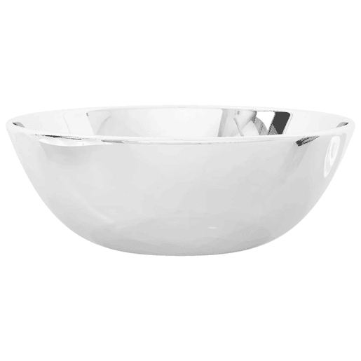 Lavatório - Lavabo - Pia de banheiro 28x10 cm cerâmica prateado