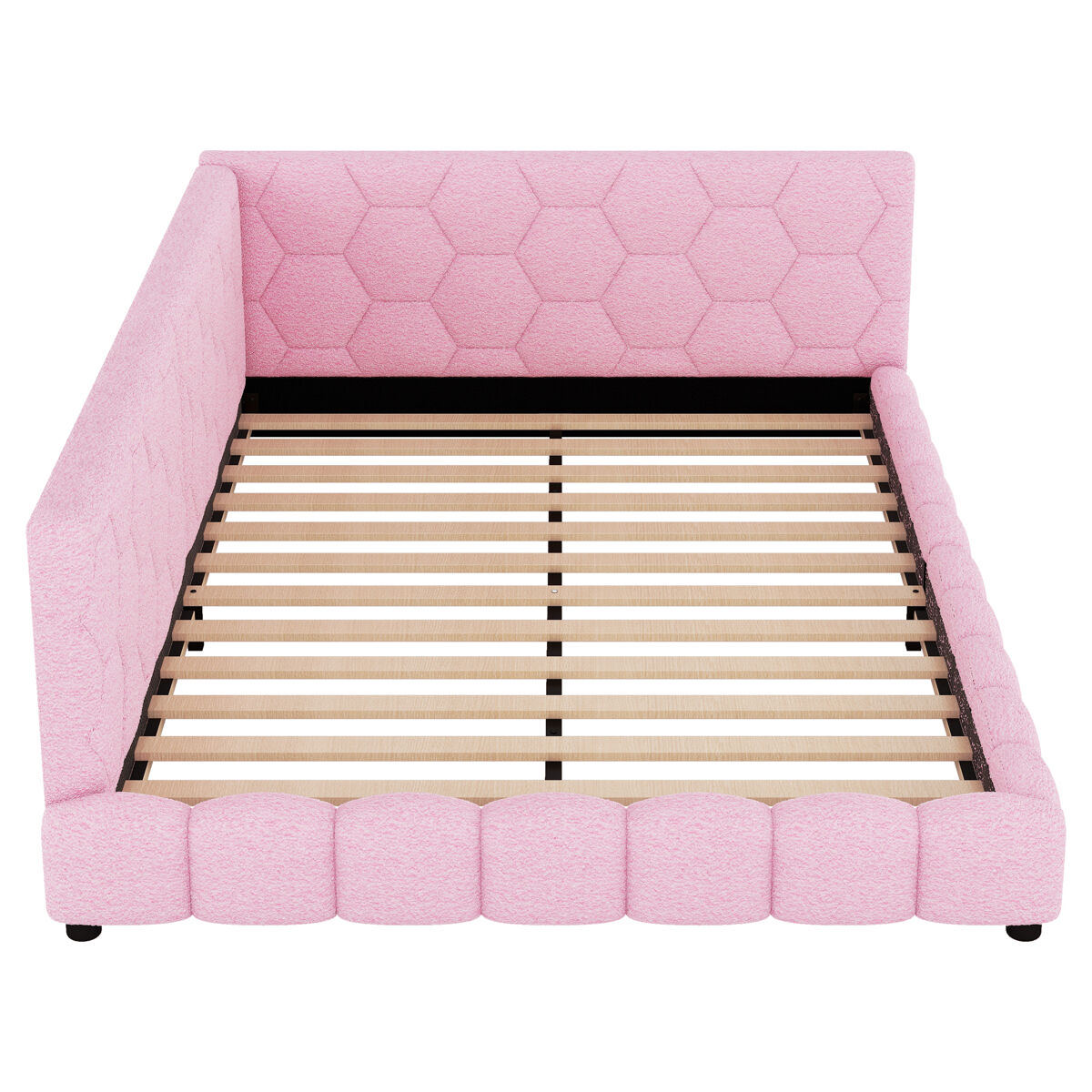 Sofá cama de terciopelo 140x200 cm - con led y puerto usb - rosa