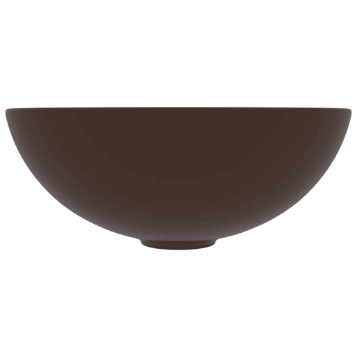 Lavatório - Lavabo - Pia de banheiro de casa banho redondo cerâmica castanho-escuro