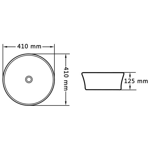 Lavatório - Lavabo - Pia de banheiro 41x12,5 cm cerâmica preto