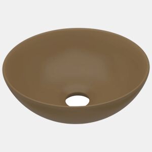 Lavatório - Lavabo - Pia de banheiro de casa de banho redondo cerâmica creme mate