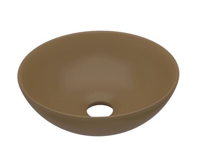 Lavabo - lavamanos de cuarto de baño redondo cerámica crema mate