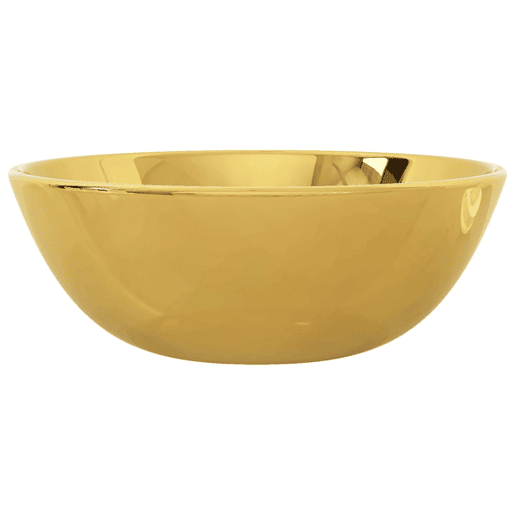 Lavatório - Lavabo - Pia de banheiro 28x10 cm cerâmica dourado