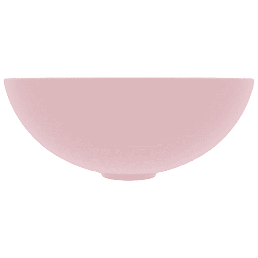 Lavatório - Lavabo - Pia de banheiro de casa de banho redondo cerâmica rosa mate