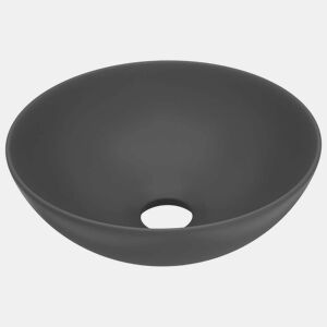 Lavatório - Lavabo - Pia de banheiro de casa banho redondo cerâmica cinzento-escuro