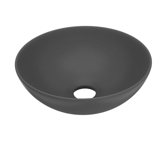 Lavabo - lavamanos de cuarto de baño redondo cerámica gris oscuro