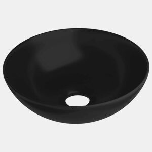 Lavatório - Lavabo - Pia de banheiro de casa de banho redondo cerâmica preto mate