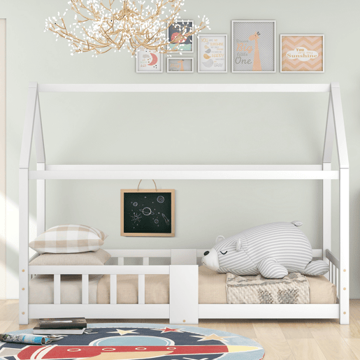 Cabine-cama 90x200 cm em madeira maciça - com ardósia - Branco
