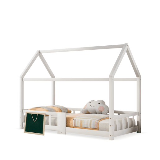 Cabine-cama 90x200 cm em madeira maciça - com ardósia - Branco