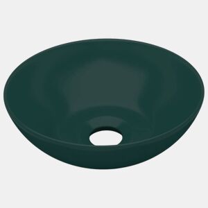 Lavatório - Lavabo - Pia de banheiro de casa banho redondo cerâmica verde-escuro