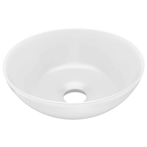 Lavatório - Lavabo - Pia de banheiro de casa de banho redondo cerâmica branco mate