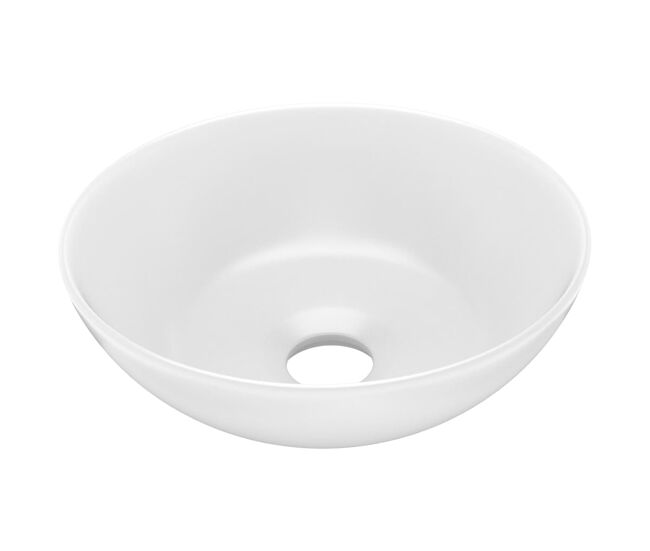 Lavabo - lavamanos de cuarto de baño redondo cerámica blanco mate