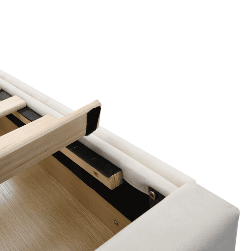 Sofá-cama estofado em veludo 90x200 cm - com 2 gavetas grandes e estrado de ripas - Branco