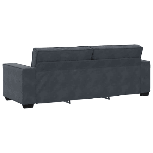 Sofá de 3 lugares - Sofá fixo 180 cm veludo cinza-escuro