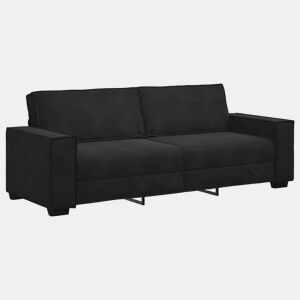 Sofá de 3 lugares - Sofá fixo 180 cm veludo preto