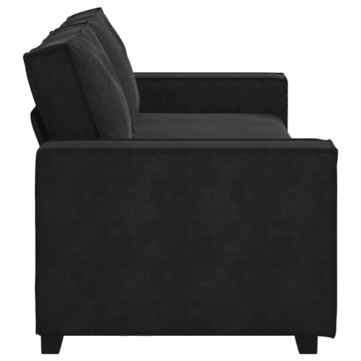 Sofá de 3 lugares - Sofá fixo 180 cm veludo preto