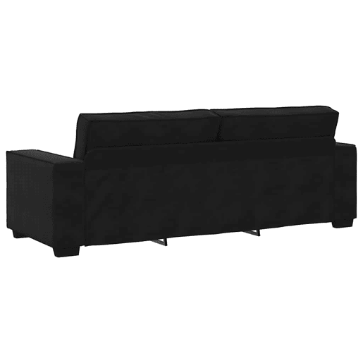 Sofá de 3 lugares - Sofá fixo 180 cm veludo preto