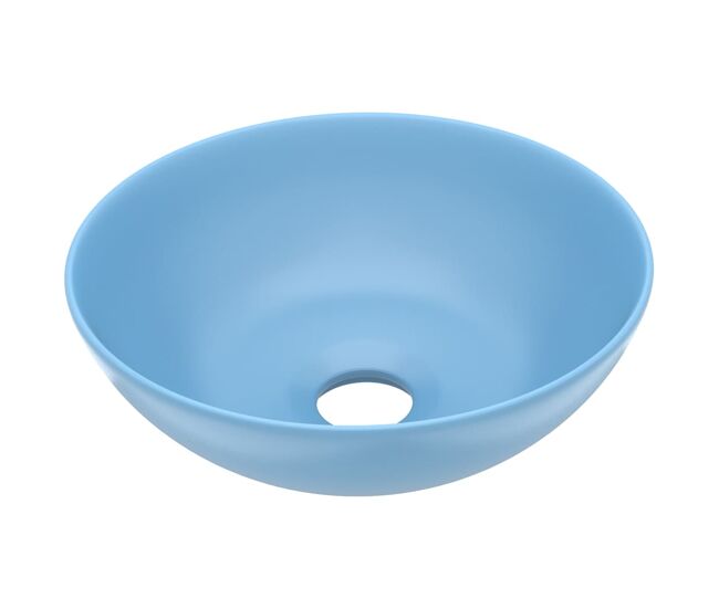 Lavabo - lavamanos de cuarto de baño redondo cerámica azul claro