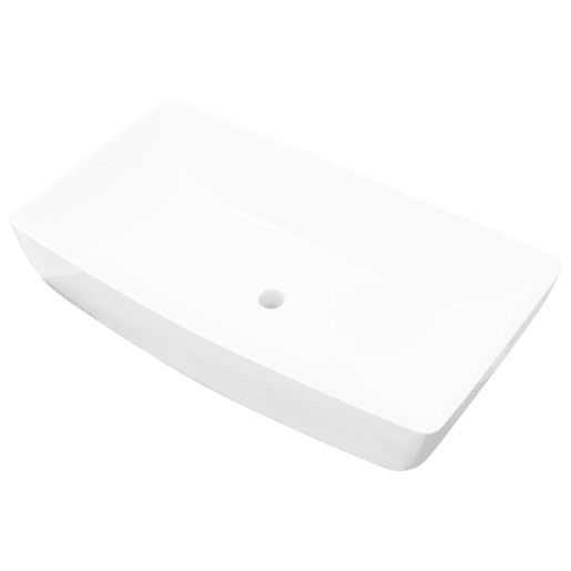 Lavatório - Lavabo - Pia de banheiro Cerâmica de luxo Retangular Branca 71 x 39 cm