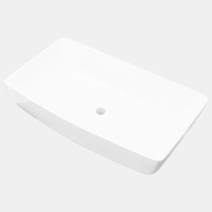 Lavatório - Lavabo - Pia de banheiro Cerâmica de luxo Retangular Branca 71 x 39 cm
