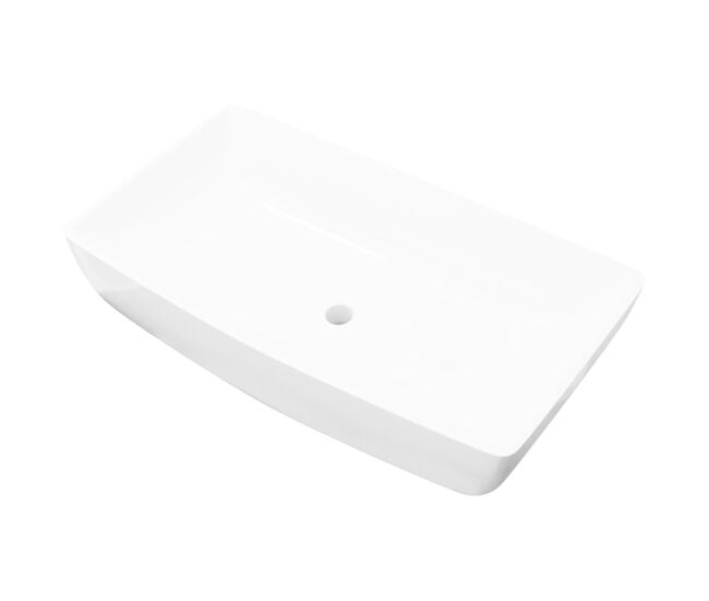 Lavabo - lavamanos lujoso rectangular ceráminca blanco 71x39 cm