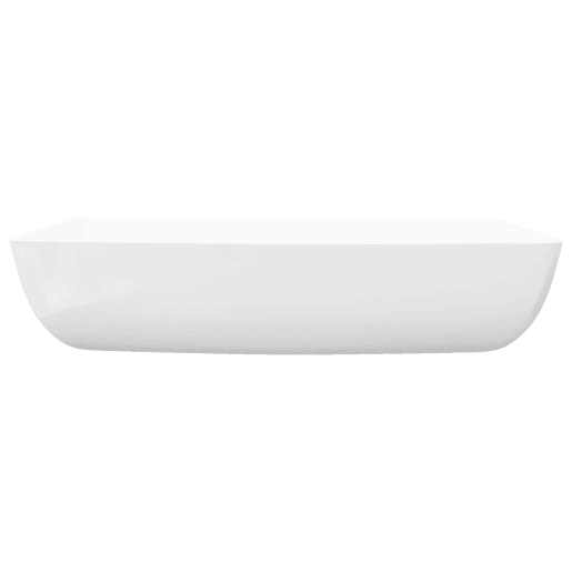 Lavatório - Lavabo - Pia de banheiro Cerâmica de luxo Retangular Branca 71 x 39 cm