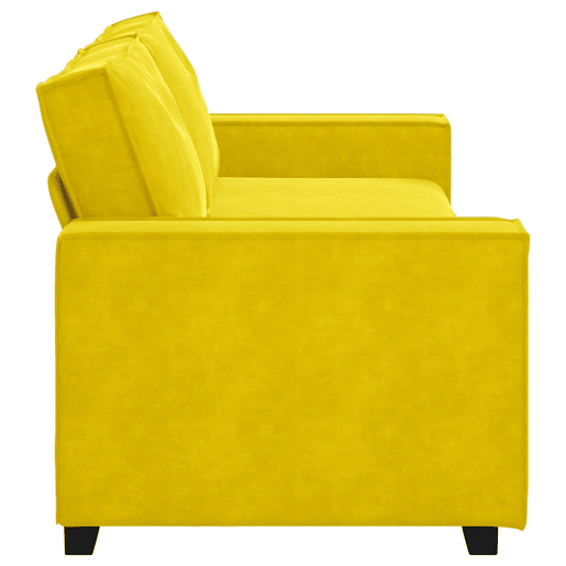 Sofá de 3 lugares - Sofá fixo 180 cm veludo amarelo