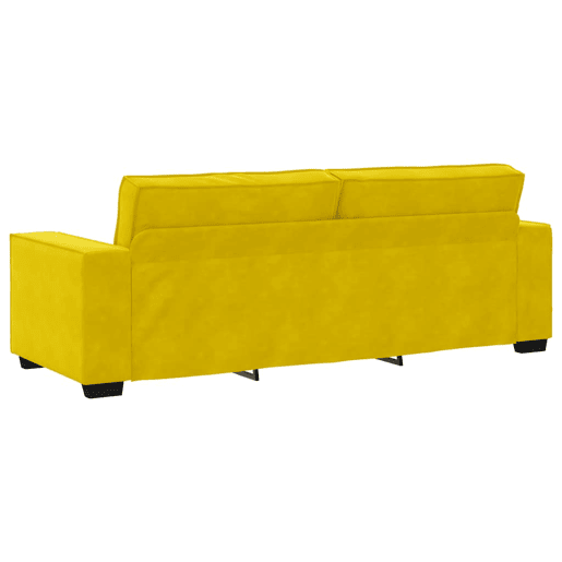 Sofá de 3 lugares - Sofá fixo 180 cm veludo amarelo